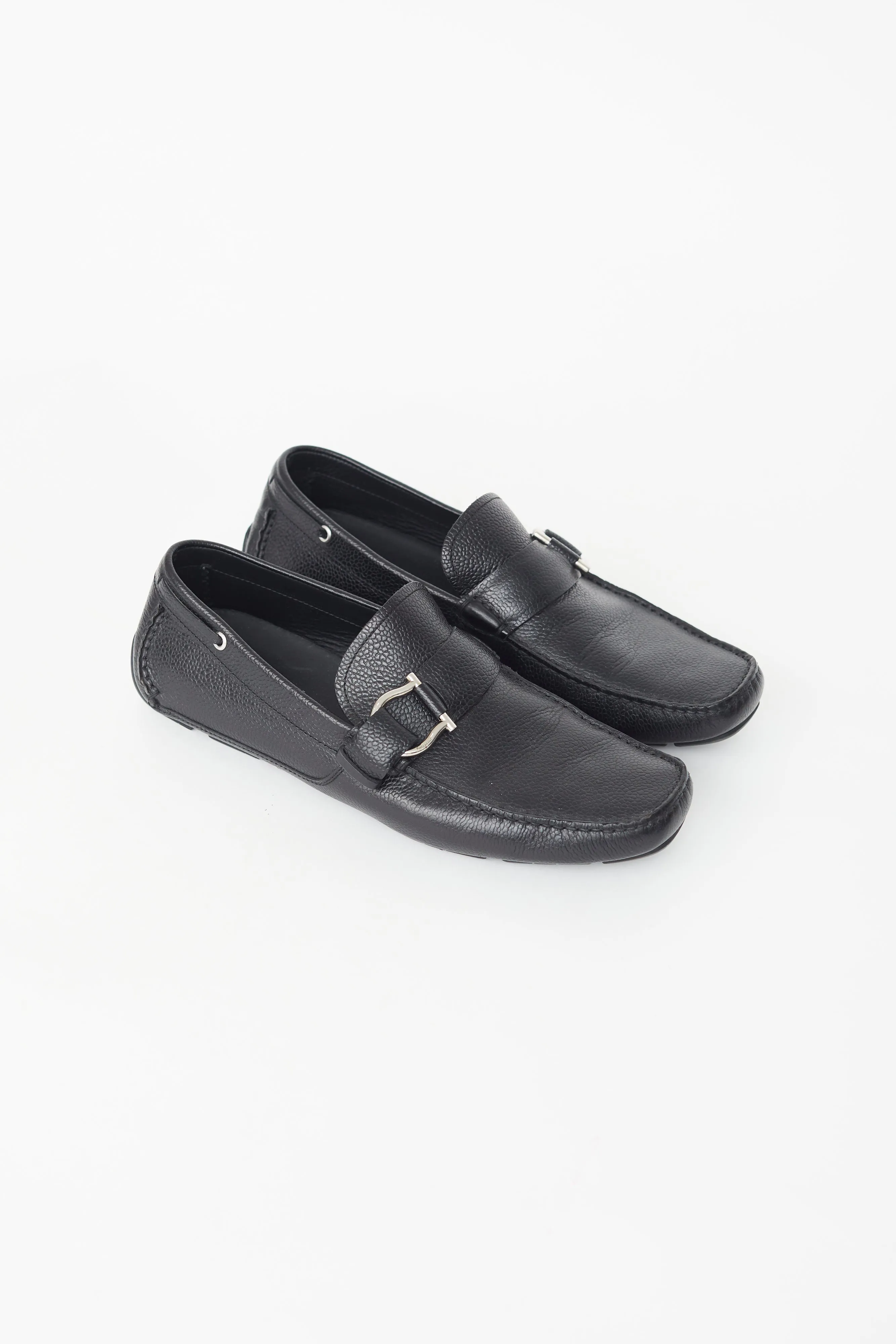 Black Leather Driving Loafer