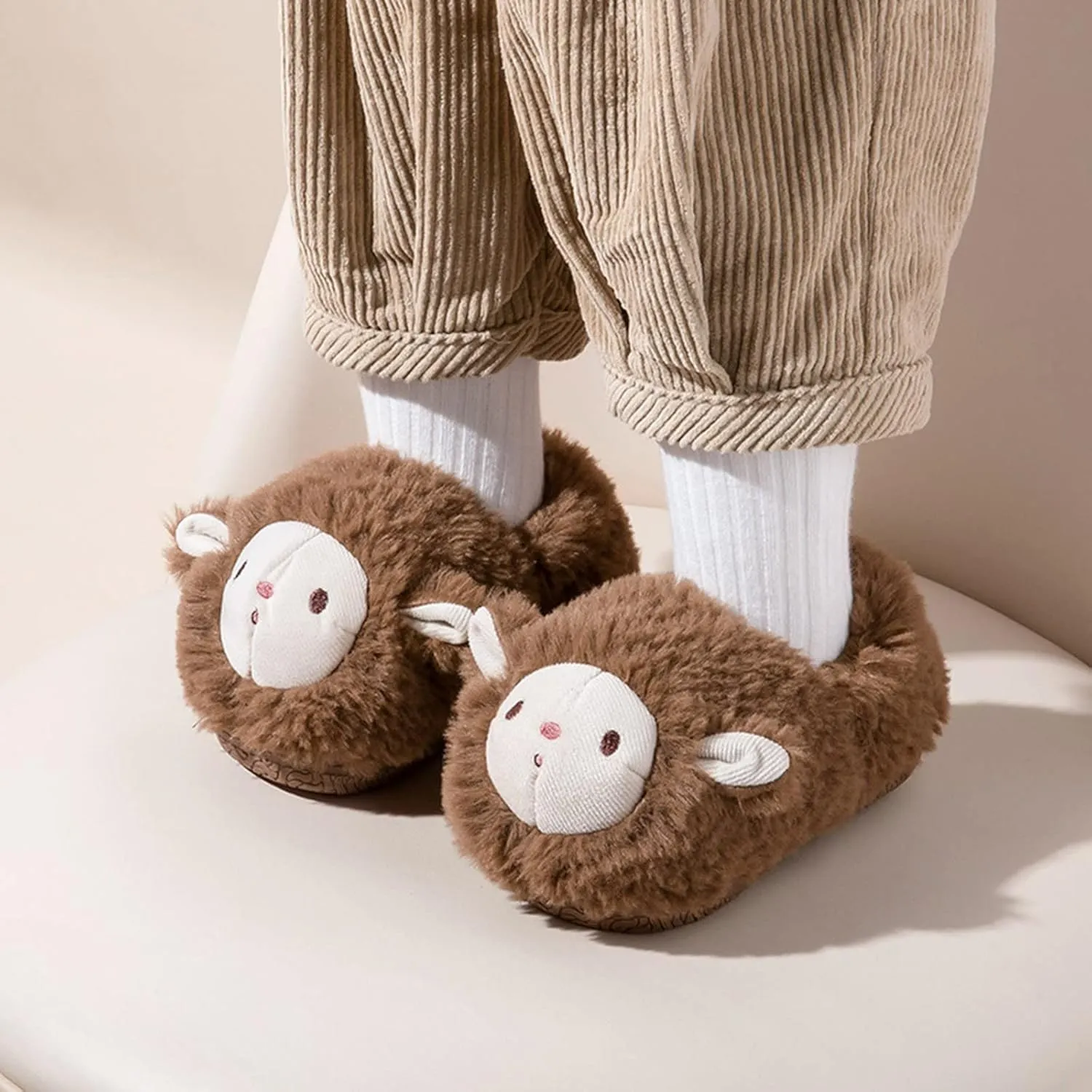 Boys Girls Home Slippers Fashion Autumn Winter Boys And Girls Flat Soft Comfortable And Warm Cute Cartoon