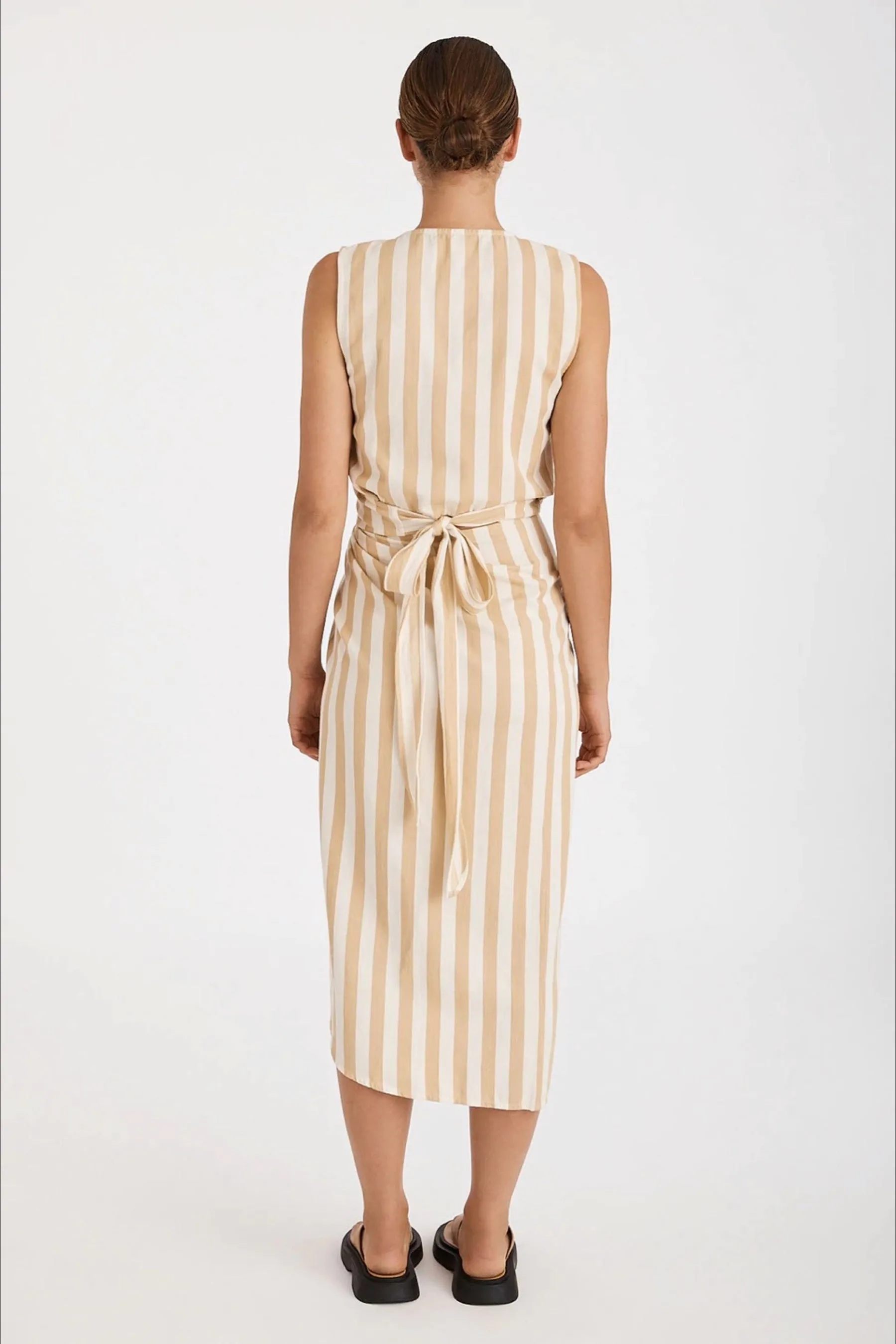 Camel Stripe Wrap Top