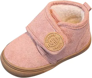 Fashion Winter Children Boots Boys and Girls Flat Bottoms Non Slip Solid Color Plush Warm Hook Loop Girls Size 1 Shoes