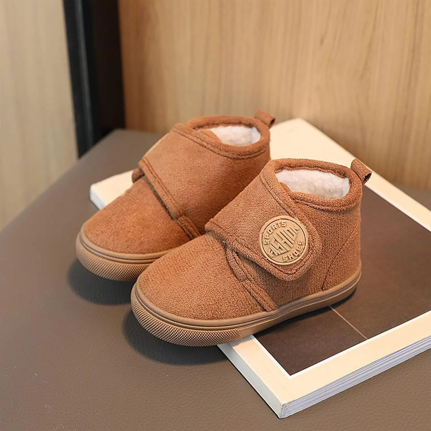 Fashion Winter Children Boots Boys and Girls Flat Bottoms Non Slip Solid Color Plush Warm Hook Loop Girls Size 1 Shoes
