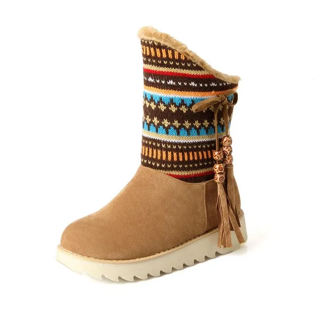Flat Heel Add Warm Fur Platform Winter