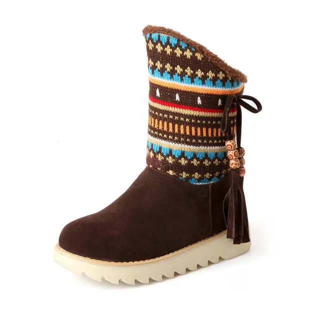 Flat Heel Add Warm Fur Platform Winter