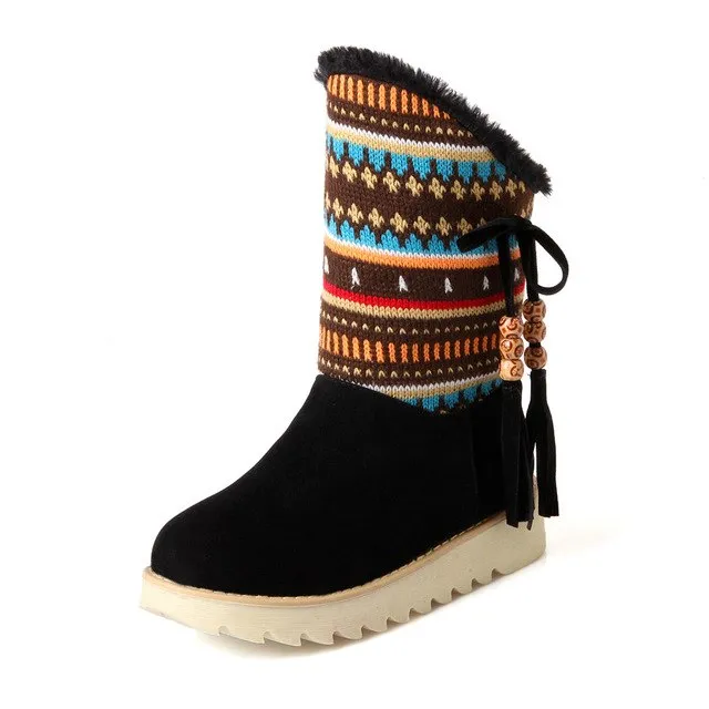 Flat Heel Add Warm Fur Platform Winter