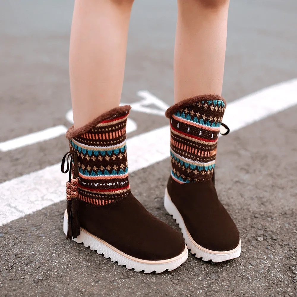 Flat Heel Add Warm Fur Platform Winter