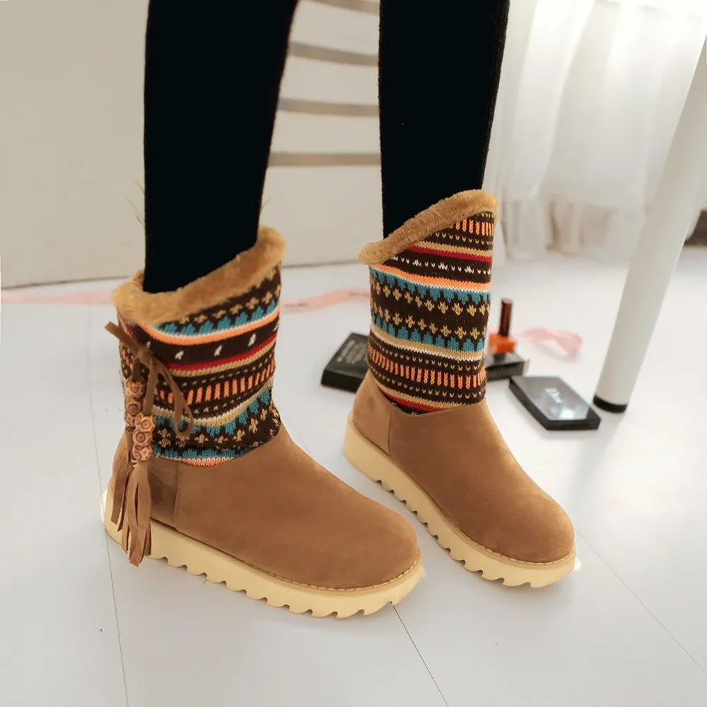Flat Heel Add Warm Fur Platform Winter