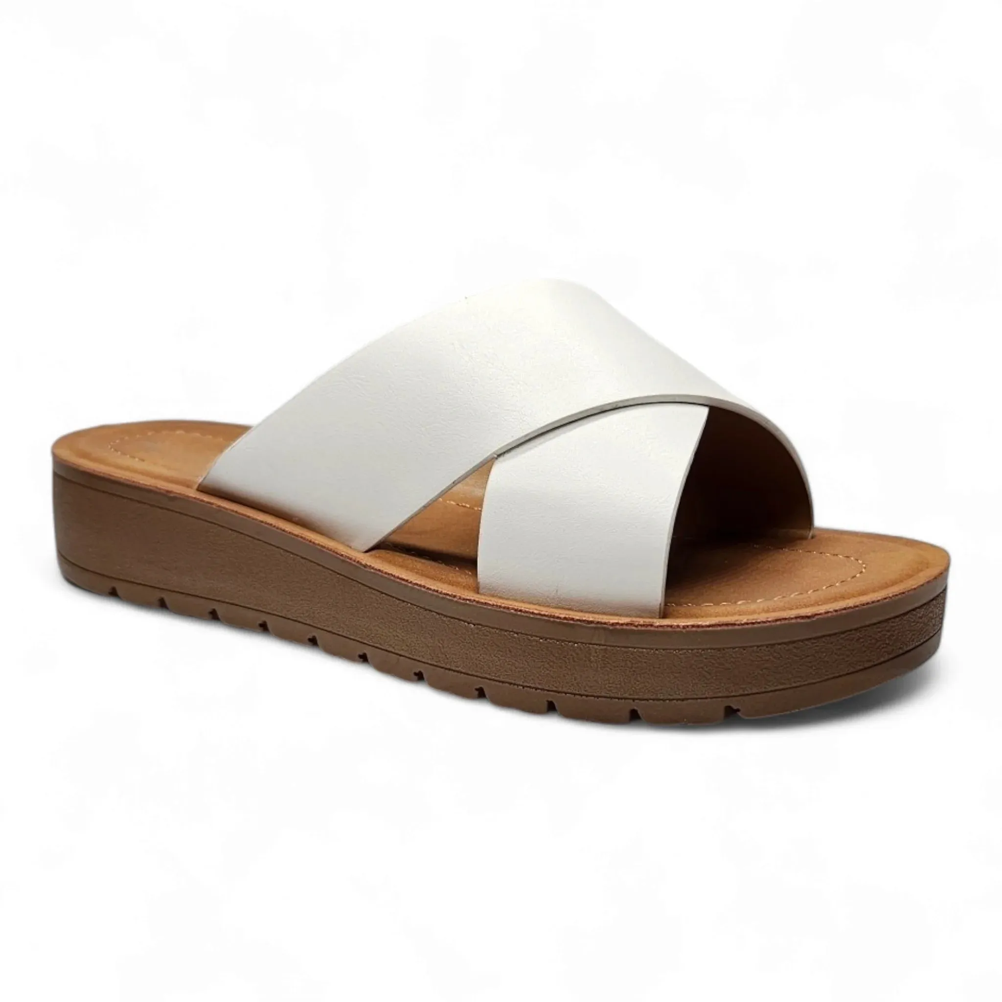 Forest Platform Criss Cross Sandals