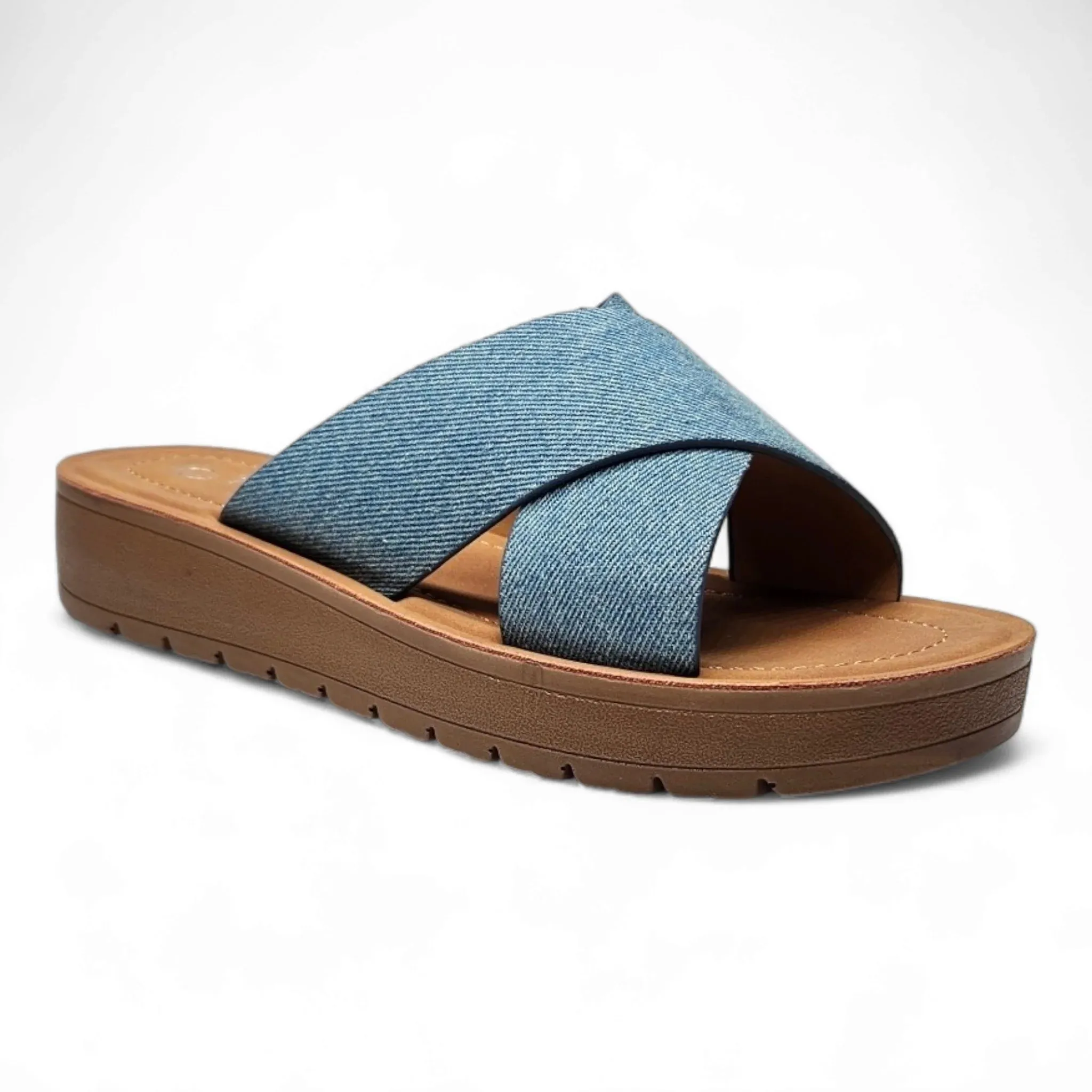 Forest Platform Criss Cross Sandals