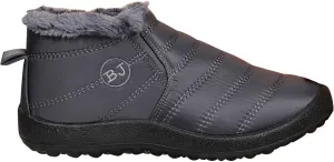 Fur Lined Ankle Boots Women Winter Warm Fleece Shoes Comfort Flat Booties Slip on Snow Booties Walking Boot