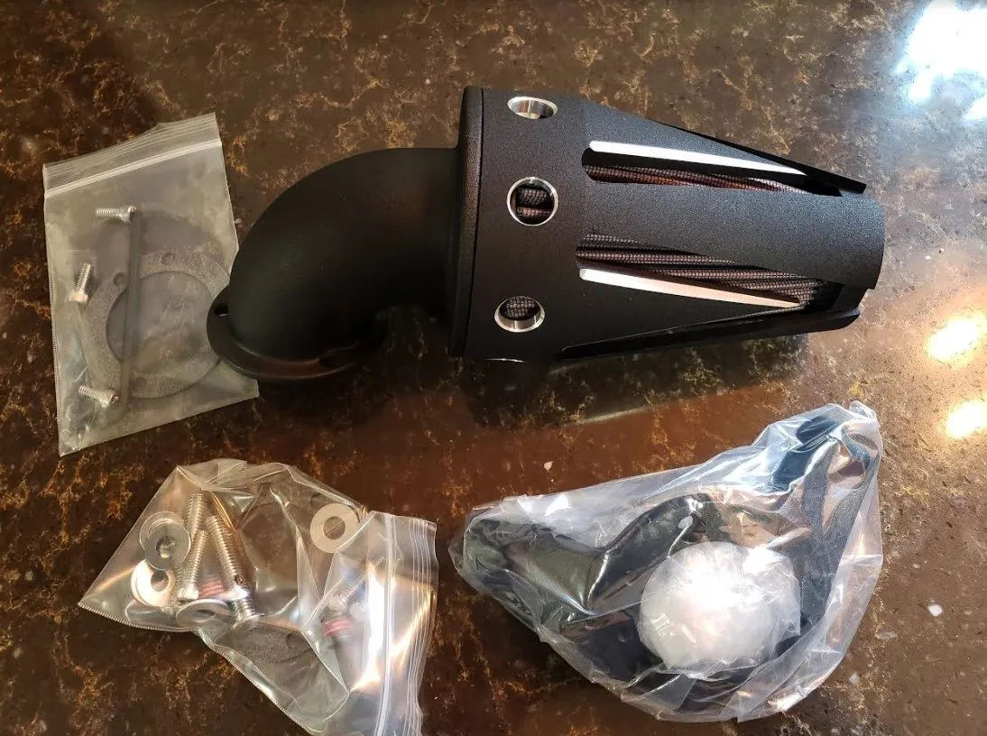 Harley Blacked out Velocity Stack kit Made in the USA D&M Customs/ Super Nice, fits 1990 to 2015 Evo and Twin Cam, CV, Delphi EFI