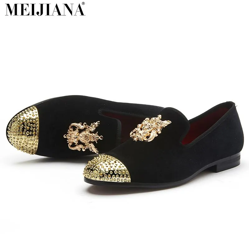 Luxury Handmade Rivet Metal Toe Leather Moccasins - 2 Colors