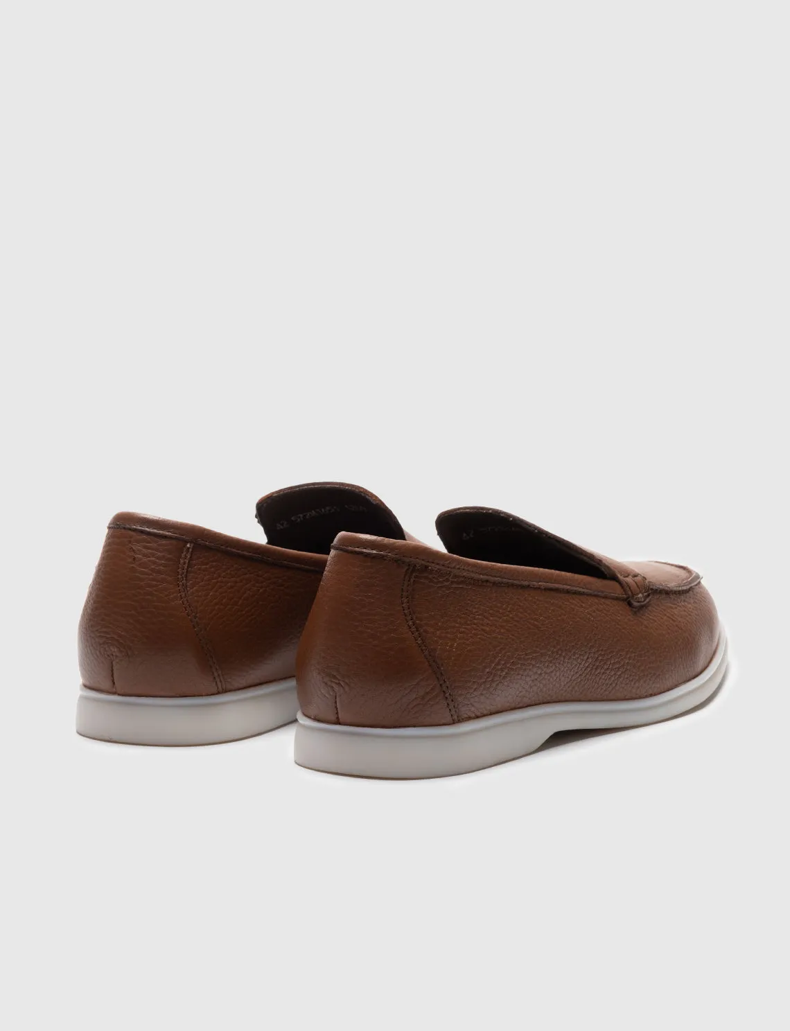 Men Tan Genuine Leather Casual Slip Ons