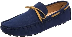 Mens Loafers Shoe Square Toe Vegan Leather Boat Driving Loafers Slip Resistant Flat Heel Lightweight Walking Slip-on