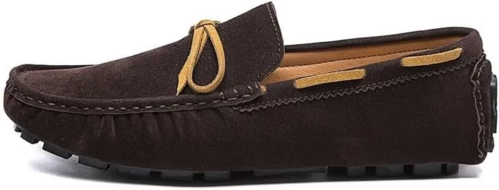 Men's Loafers Shoes Square Toe Vegan Leather Boat Driving Loafers Anti-Slip Resistant Lightweight Party Prom Slip On