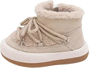 Toddler Boys Girls Winter Ankle Boots Water Proof Fleece Snow Booties Kids Faux Fr Warm Girls Size 1 Snow Boots