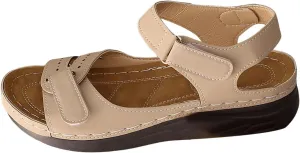 Women Arch Support Walking Sandals Summer Open Toe Orthopedic Platform Slip on Sandals