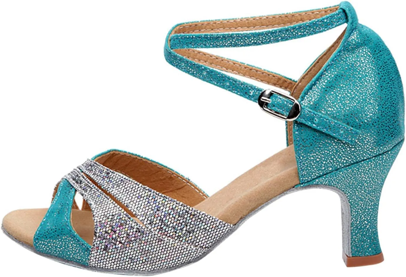 Women Open Toe Heeled Sandals Chunky Block Heel Strappy Ankle Strap Comfortable Shoes